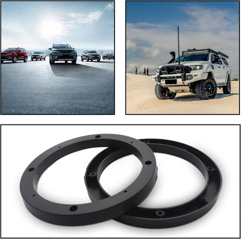 2PCS Black Plastic Speaker Spacer Adaptor Ring Mounting Bracket, 6.5 inches Dia Speaker Spacer Rings for Cars, Boats, Trucks, and More...