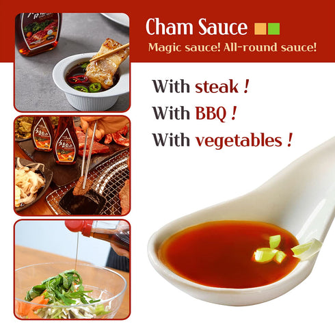 Woori Cham Sauce, Korean BBQ Soy Sauce, #1 Steak Sauce in Korea, Magic Sauce for Korean BBQ, Kalbi, Bulgogi, and Pickles, ??? (10.6Oz, 1) (1 Pack)...
