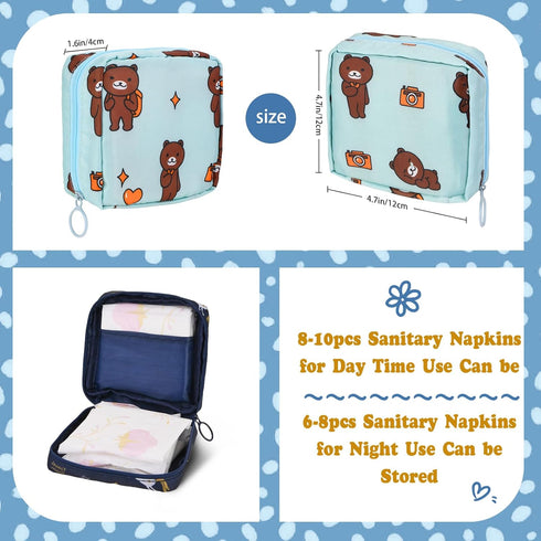 4Pcs Sanitary Napkin Storage Bag, Mini Menstrual Period Bag Period Pouch Waterproof,Tampon Organizer Pouch Tampon Pad Holder for Purse, First Peri...