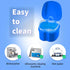 Denture Cup Dental Retainer Case Cleaning with Strainer Basket, Orthodontic Bath Box Mouthguard Storage Soaking Holder - Dark Blue...