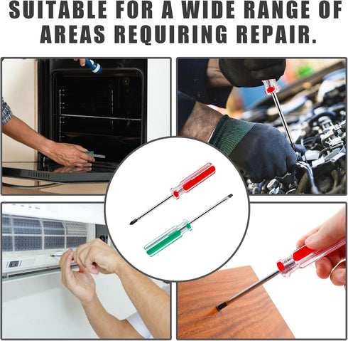 2 PCS Magnetic Screwdriver Set, 5mm Phillips and Flat Head Tips Screwdriver with 3” Steel Shaft for Repair Home Improvement Craft...