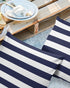 Outdoor Waterproof Pillow Covers for Patio Furniture Solid Nautical Striped Decorative Throw Pillow Cover Navy Blue Pillowcases Set of 2 Cushion C...
