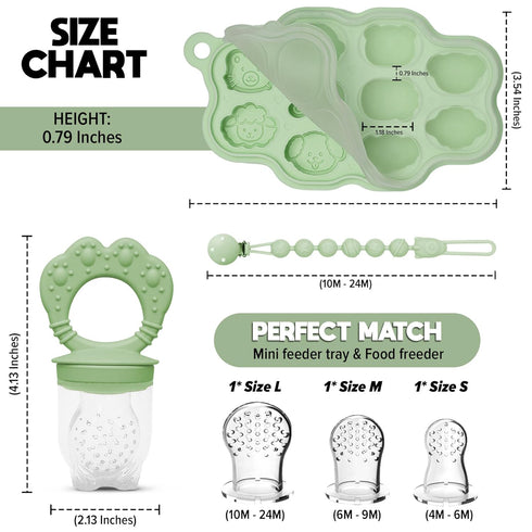 O’doe Silicone Baby Popsicle Molds & Baby Food Feeder with 1 Clip, 2 Pack Freezer Tray with Lid, 2 Breastmilk Popsicle Molds for Teething Relief, ...