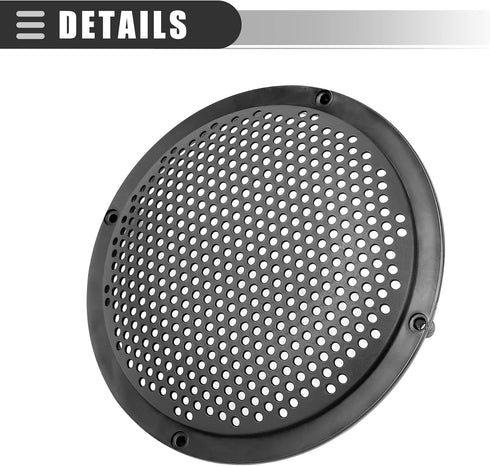Motoforti Car Audio Speaker Cover, Mesh Subwoofer Grill Horn Guard Protector, 6 Inch, Plastic, Black, 4pcs......