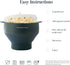 The Silicone Kitchen Silicone Microwave Popcorn Maker Collapsible Bowl, Non-Toxic, Dishwasher Safe, Dark Blue...