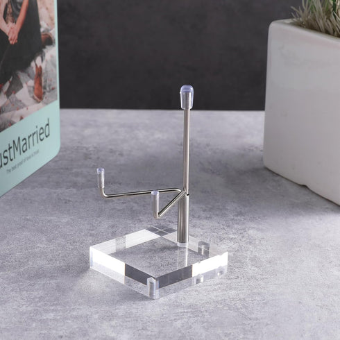 Sibba Plate Stands for Display Adjustable Metal Arms Photo Stand Easel Acrylic Base Small Holder Case Plate Clear Base Home Décor Accents for Pict...