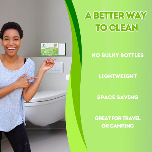 Toilet Bowl Cleaner Strips & Bathroom Descaler Tablets COMBO, 60 Toilet Cleaner Sheets & 4 Toilet Ring Remover Tablets, Biodegradable, Plastic Fre...