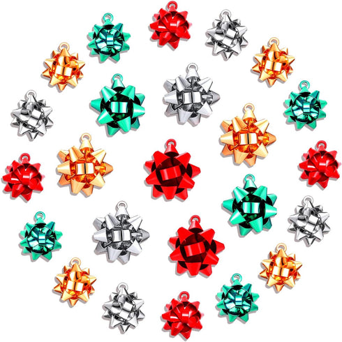 CEALXHENY 25PCS Christmas Charms for Jewelry Making Red Green Xmas Bow Charm Pendants for DIY Earring Bracelet Necklaces Holiday Clothes Sewing Ba...