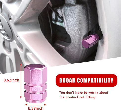 Zicine 8 PCS Car Tire Valve Stem Caps, Aluminum Alloy Wheel Valve Covers with Rubber O-Ring, Corrosion Resistant Leak-Proof Tire Air Cap Set, Univ...