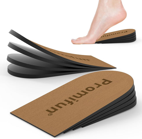 Adjustable Heel Lifts for Heel Pain Relief - Promifun 4 Layer Orthopedic Shoe Inserts for Achilles Tendonitis, Plantar Fasciitis, Heel Spur, Heigh...