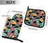 Angry Ocean Shark Oven Mitts and Pot Holders Insulated Gloves & Kitchen Counter Safe Mats for Cooking BBQ Baking Grilling (2-Piece Set)...