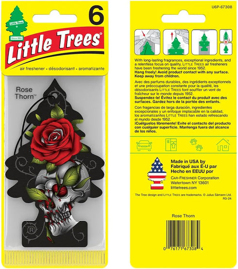 LITTLE TREES Air Fresheners Car Air Freshener. Hanging Tree Provides Long Lasting Scent for Auto or Home. Rose Thorn, 24 Air Fresheners...
