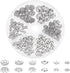 PH PandaHall 180pcs 304 Stainless Steel Bead Cap 6 Styles Muiti-Petal Round Filigree Flower Cup Shape Bead Spacer Beads for Earring Bracelet Neckl...