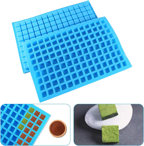 Silicone Candy Molds, 2 Pack 126-Cavity Mini Square Chocolate Molds for Gummy Jelly Truffles Pralines Caramels, Ice Cube Tray Molds...