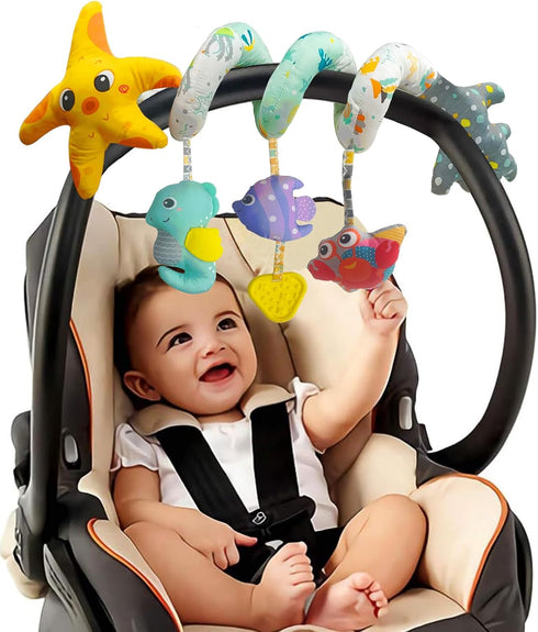 Baby Toys Infant Carseat Toy - Car Seat Toys Gifts for 0-6 6-12 Months Stroller Toy for Newborn Babies Boy Girl 3-6 Month Spiral Hanging Bassinet ...