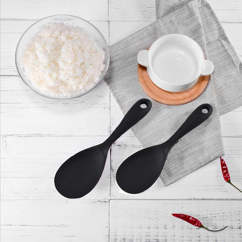 Silicone Rice Paddle Spoon Set of 2,Non Stick Heat Resistant Kitchen Gadge Rice Spoon,Rice Scooper,Rice Spatula,Rice Spoon Paddle,Rice Cooker Spoo...