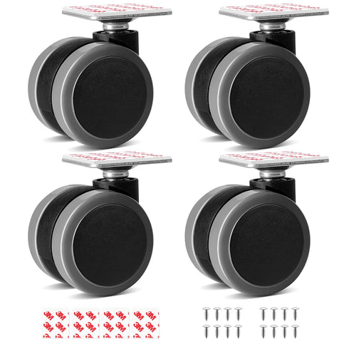 Self Adhesive Caster Wheels Set for Trash Can, Storage Box (4PCS, 1.5")...