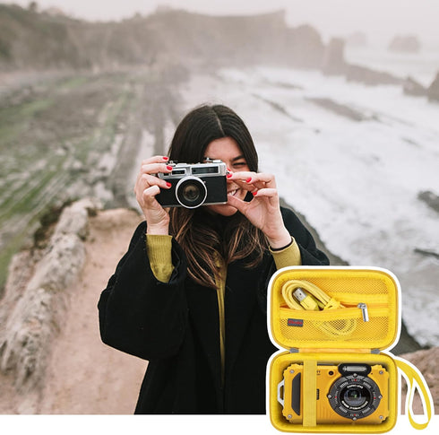 Carrying Case for Kodak PIXPRO WPZ2 Rugged Waterproof Digital Camera, Shockproof WiFi 4K Video Digital Camera Storage Cover Bag, Mesh Pocket fits ...