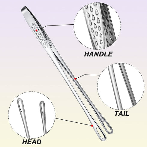 Geiserailie 3 Pcs Kitchen Tongs Korean BBQ Tweezers for Cooking Stainless Steel Kitchen Tweezers Grill Food Yakiniku Cooking Clamp Tool for Salad,...