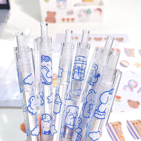 Cute Pens Black Ink Retractable 0.5mm Gel Pens Bullet Point Pretty Nice Kawaii Office School Supplies Gifts for Kids Girls Boys Women Fun Pens for...