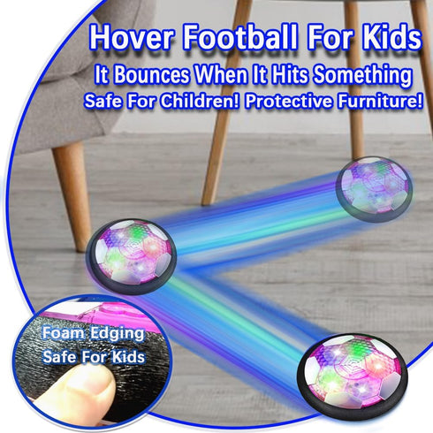 VNVDFLM Hover Soccer Ball Toys for Boys, LED Light Soccer Balls with Soft Foam Bumpers?, Indoor Outdoor Air Floating Hover Ball Football Game Kids...