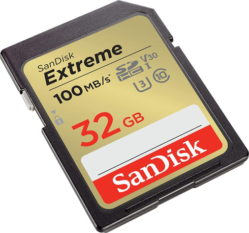SanDisk Extreme 32GB 2 Pack SD Memory Card Works with Digital Camera, Computer, and Trail Cameras (SDSDXVT-032G-GNCIN) Bundle with Everything But ...