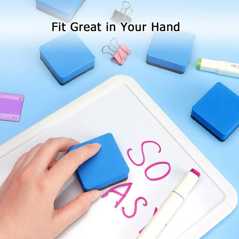 12 Pack Magnetic Whiteboard Eraser, Dry Eraser Board Erasers, Dry Erasers for White Board, Whiteboard Erasers for Kids Classroom, Blue...