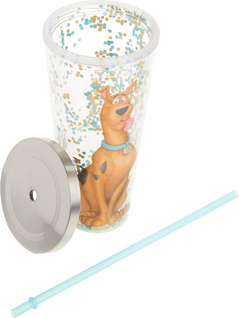 Spoontiques - Glitter Filled Acrylic Tumbler - Glitter Cup with Straw - 20 oz?- Stainless Steel Locking Lid with Straw - Double Wall Insulated - B...