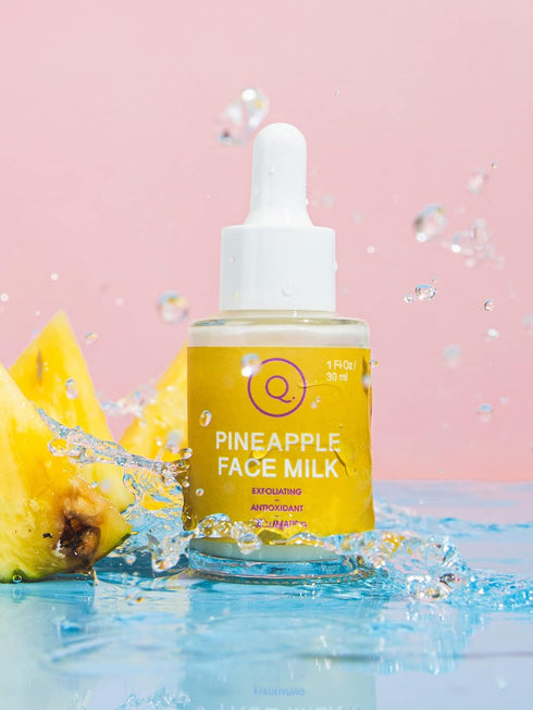 Exfoliating Pineapple Face Milk Serum with Olive Leaf Extract and Allantoin, 1 Fl Oz / 30 ml...