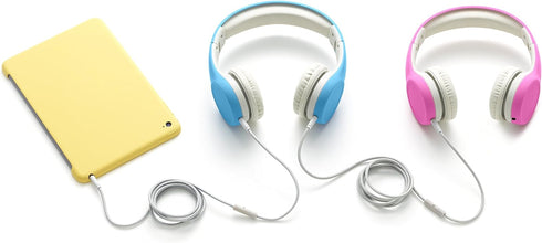 LilGadgets Connect+ Wired Kids Headphones for School w/Microphone, Volume Limiting & Noise Reduction On-Ear Headset w/Cord, SharePort Technology &...