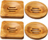 SUMAJU 4 Pcs Wooden Soap Holders Bathroom Soap Dish Natural Bamboo Soap Holder Square & Round Soap Dishes for Home Bathroom...