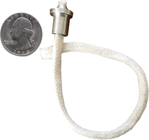 Firefly Fuels Small 5/16” Aluminum Wick Holders with 3.6mm Cotton Wicks 10-Pack – Pre-Threaded Reusable Set for Small Refillable Oil Lamps, Reusab...
