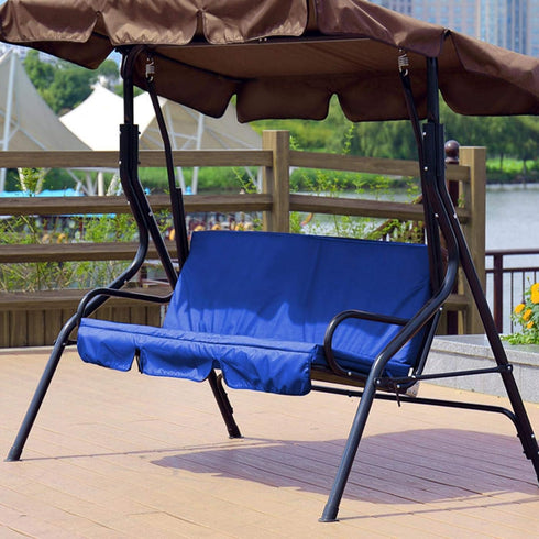 Outdoor Swing Cushion Cover 3 Seater Swing Chair Cushion Replacement Sleeve Swing Seat Pads Cushion Cover Replacement for Patio Garden Yard?Dark B...