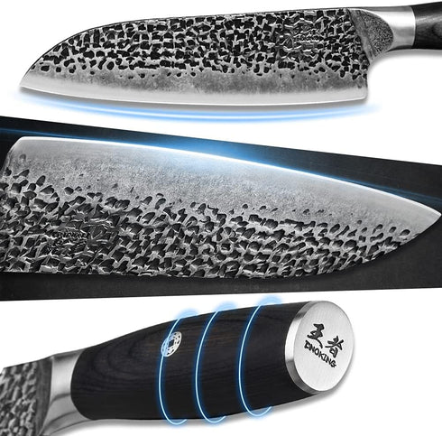 ENOKING 7" Professional Chef Knife – High Carbon Stainless Steel, Ultra-Sharp Japanese Kitchen Knife for Precision Cutting, Ergonomic Handle for B...