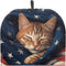 Tutolip US Flag Sleeping Cat Tea Pot Cover Warm Keeper with Top Hanging Loop Insulated Tea Kettle Cover Dust Proof Tea Cosies for Kitchen Home Dec...