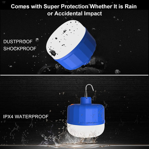 LED Rechargeable Camping Light, Tent Light, Emergency Light, Mini Flashlight, 2000mAh, 430LM, 3 Kinds of Adjustable Lighting Mode, Suitable for Ca...