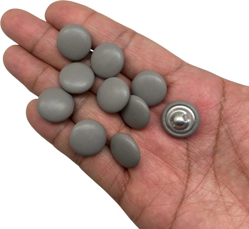 HongRun10PC Leather Covered Buttons with Shank Sew On for Leather Clother Dress Coat Jeans Sofa Decoration Carfts, 7/16 Inch, Gray...