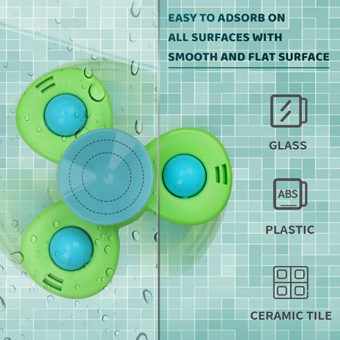 3pcs Suction Cup Spinner Toy for Baby 12-18 Months Baby Travel Fidget Sensory Toys for Toddlers 1-3 Bath Toys for 2 Year Old First Birthday Gifts ...