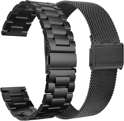 Valkit 2 Packs for Galaxy Watch 7 6 5 4 FE Band Pro Classic 43/47/45/40/44/42/46mm No Gap Elegant Casual Solid Stainless Steel Metal Wristbands Wo...