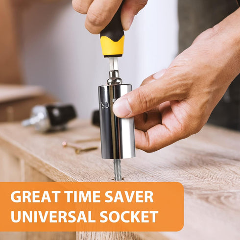 Super Universal Socket Tool Gifts for Men - 2 Pack Christmas Stocking Stuffers Mens Gift Socket Set with Power Drill Adapter(7-19 MM) Cool Stuff G...