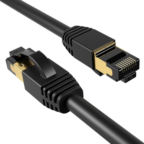 Cables Direct Online Cat8 Black 2FT SFTP Ethernet Patch Cable 40Gbps 2000Mhz Connection 26AWG Shielded Copper RJ45 Connectors for Modems, Routers,...