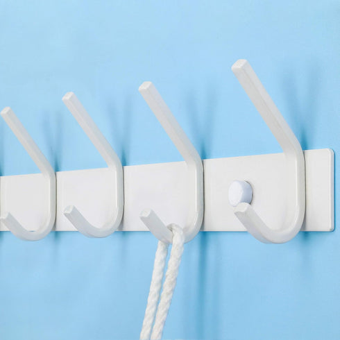 WEBI Coat Rack Wall Mounted,Coat Hooks Wall Mount,Coat Hanger Wall Hook Rack,4 Hooks for Hanging Coats,Hats,Jacket,Clothes,White,2 Packs...