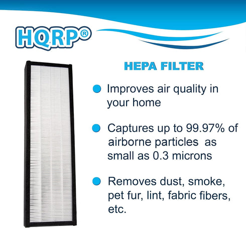 HQRP HEPA Filter B w/ 4-Pack Carbon Filters compatible with GermGuardian AC4800 AC4820 AC4900CA AC4825 AC4850PT, compatible with Oransi Finn; part...