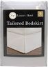 Luxury Hotel Tailored Bed Skirt, Box Pleats, 14 Inch Drop, Queen, White...