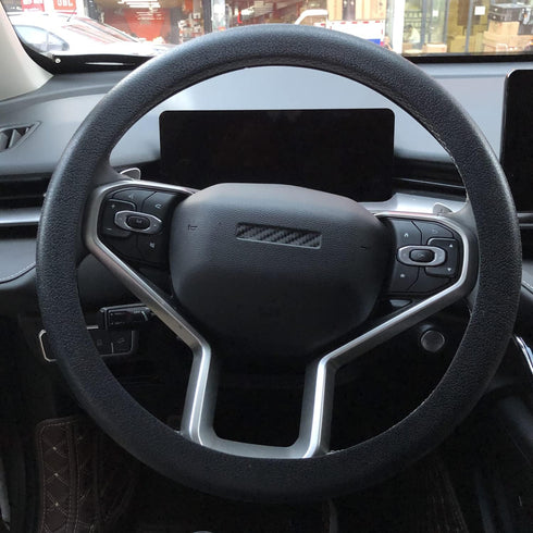 SEGADEN Leather Texture Soft Silicone Car Steering Wheel Cover Universal Anti-Slip Design Protective Case SWT1200 Black...