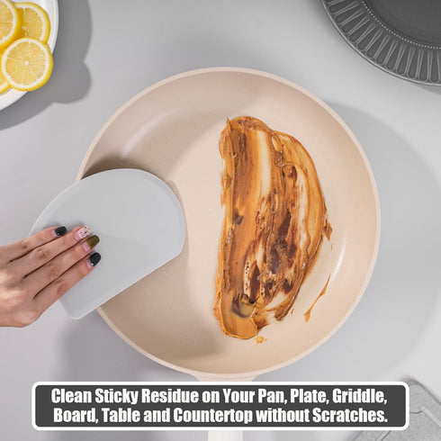 Sapid Flexible Curved Edge Silicone Bowl Scraper(5.98"x4.3"), Food Grade Dough Scraper for Baking Sourdough Bread, Cake, Multipurpose Kitchen Dish...