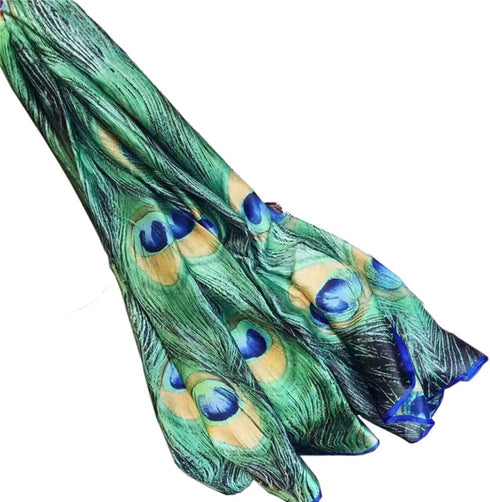 X&F Women's Fashion Peacock Feather Prints Long Scarf Summer Wrap Shawls...