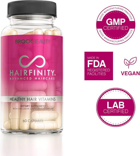 Hairfinity Hair Vitamins - Scientifically Formulated with Biotin, Amino Acids, and a Vitamin Supplement That Helps Support Hair Growth - Vegan - 6...