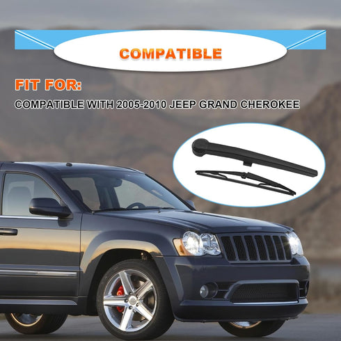 Rear Windshield Wiper Blade Kits, 14in Rear Windshield Back Wiper Accessories Compatible With Grand Cherokee 2005-2010#05139836AB...