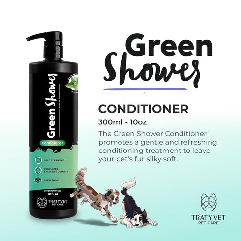 Green Shower Balm Conditioner - Liquid - Non-Oily - Nourishing - Based On Vegetable Extracts - Cruelty-Free (PETA Approved) - Fragrance-Free - Eas...